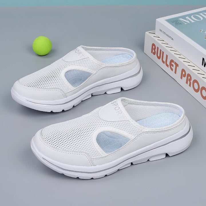 Instapsneakers zonder hiel met ademend mesh en gevoerde binnenzool, instapschoenen