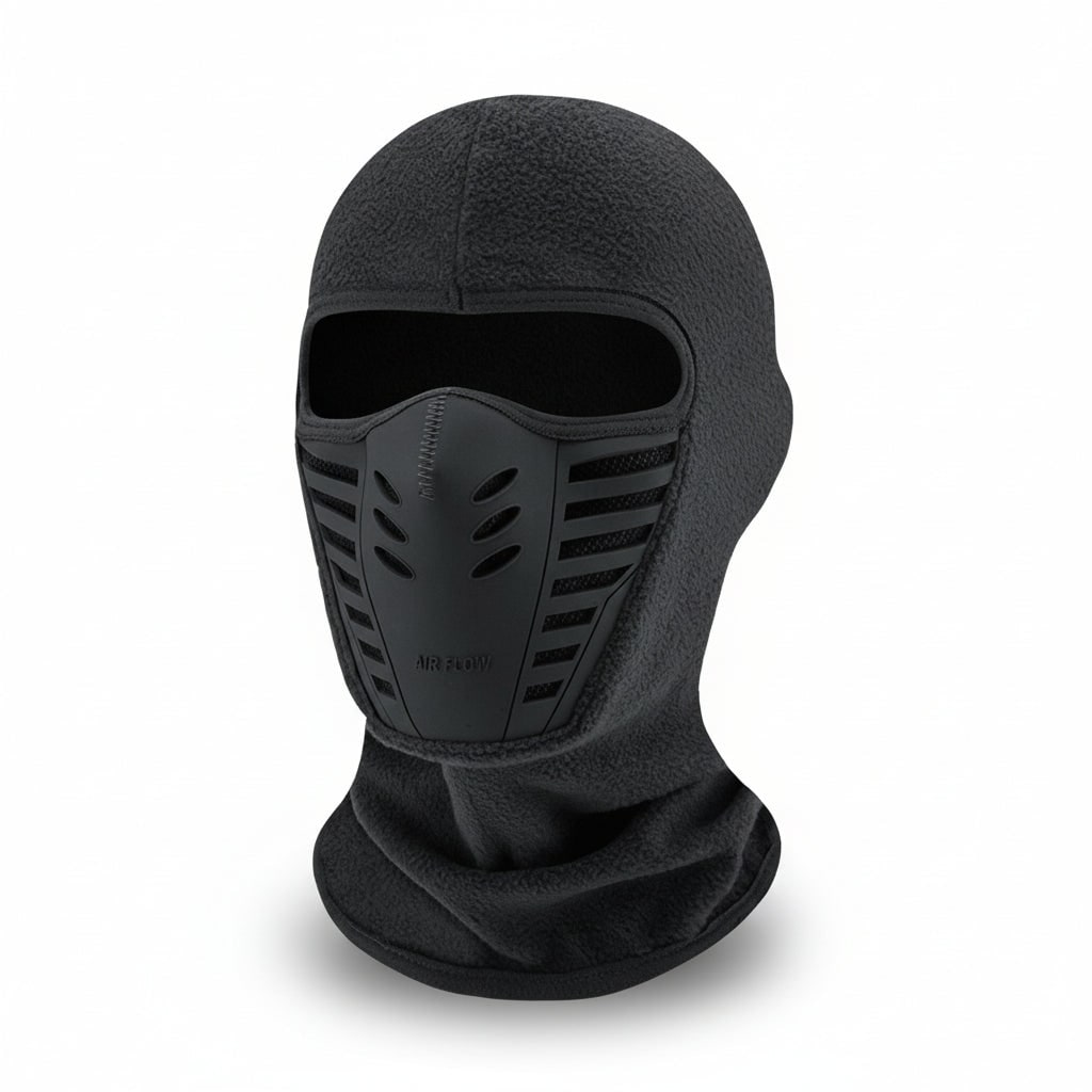 Bivakmuts met fleece en geïntegreerd rubberen ademmasker voor wintersport en buitenactiviteiten