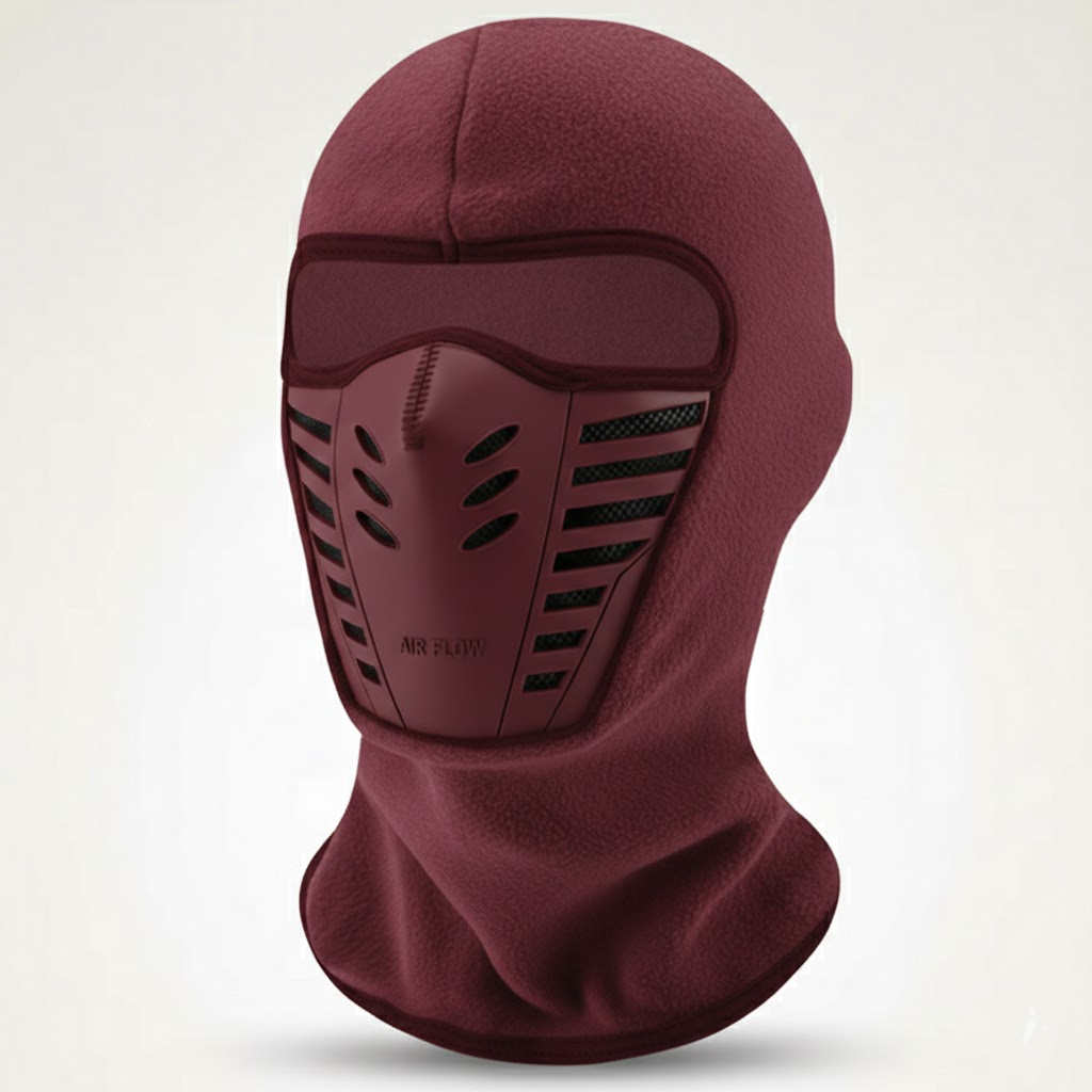 Bivakmuts met fleece en geïntegreerd rubberen ademmasker voor wintersport en buitenactiviteiten