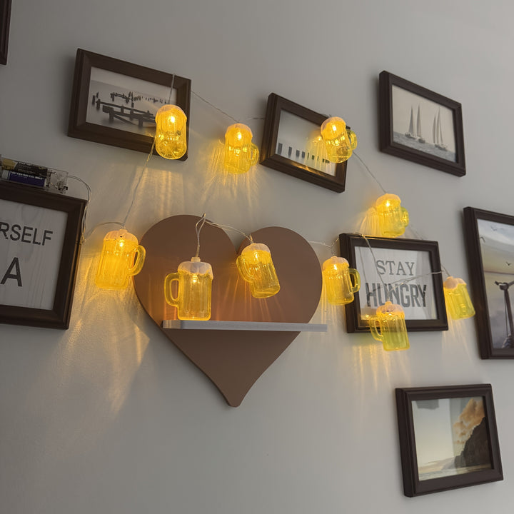 Bierpul-lichtsnoer met warmwitte led op batterijen, sfeerlichtjes voor Oktoberfest-feestdecoratie