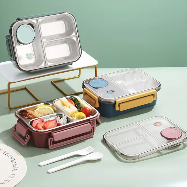 Bento Lunchbox met Roestvrijstalen Vakken, Lekvrij en Draagbaar