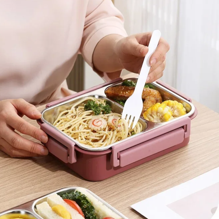 Bento Lunchbox met Roestvrijstalen Vakken, Lekvrij en Draagbaar