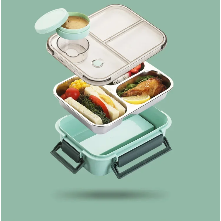 Bento Lunchbox met Roestvrijstalen Vakken, Lekvrij en Draagbaar