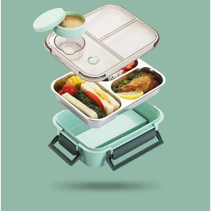 Bento Lunchbox met Roestvrijstalen Vakken, Lekvrij en Draagbaar