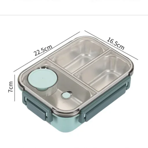 Bento Lunchbox met Roestvrijstalen Vakken, Lekvrij en Draagbaar