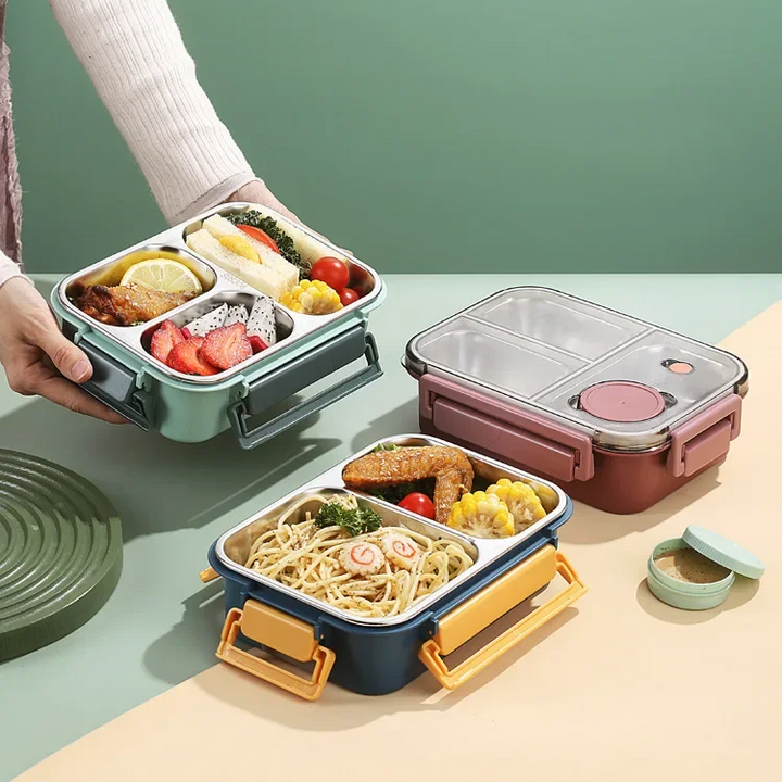 Bento Lunchbox met Roestvrijstalen Vakken, Lekvrij en Draagbaar