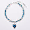 Luxe Kat | Luxe Kristallen Kattenhalsband met Reflecterende Hartvormige Hanger