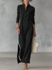 Maxi-sweaterjurk met overhemdkraag voor dames