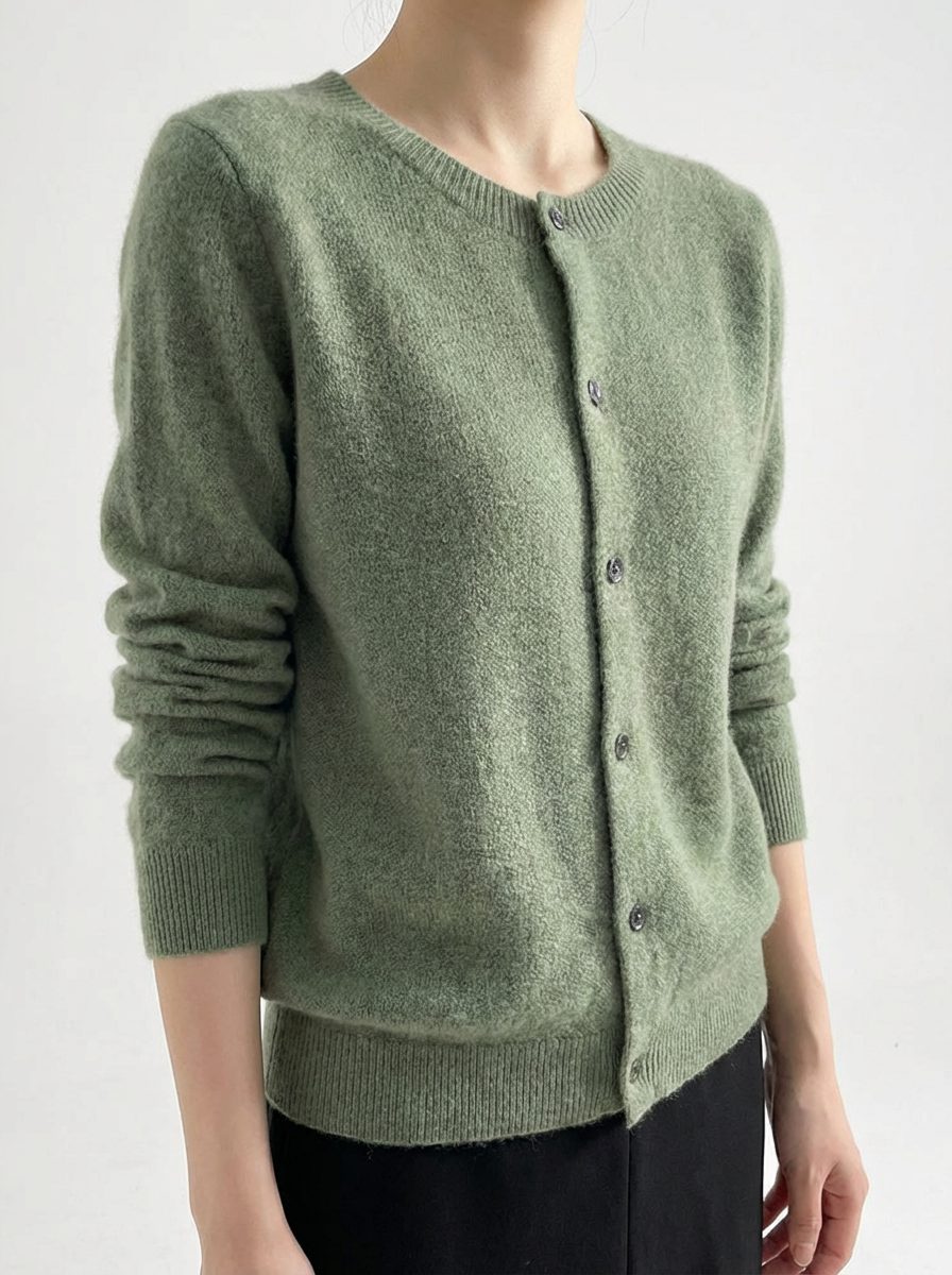Cardigan van merinowol met knoopsluiting en raglanmouwen voor dames