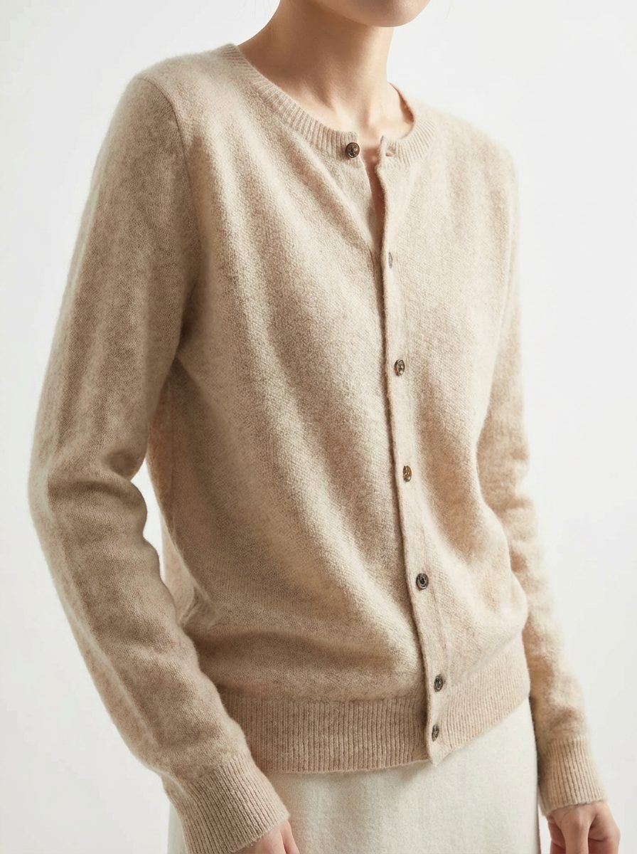 Cardigan van merinowol met knoopsluiting en raglanmouwen voor dames