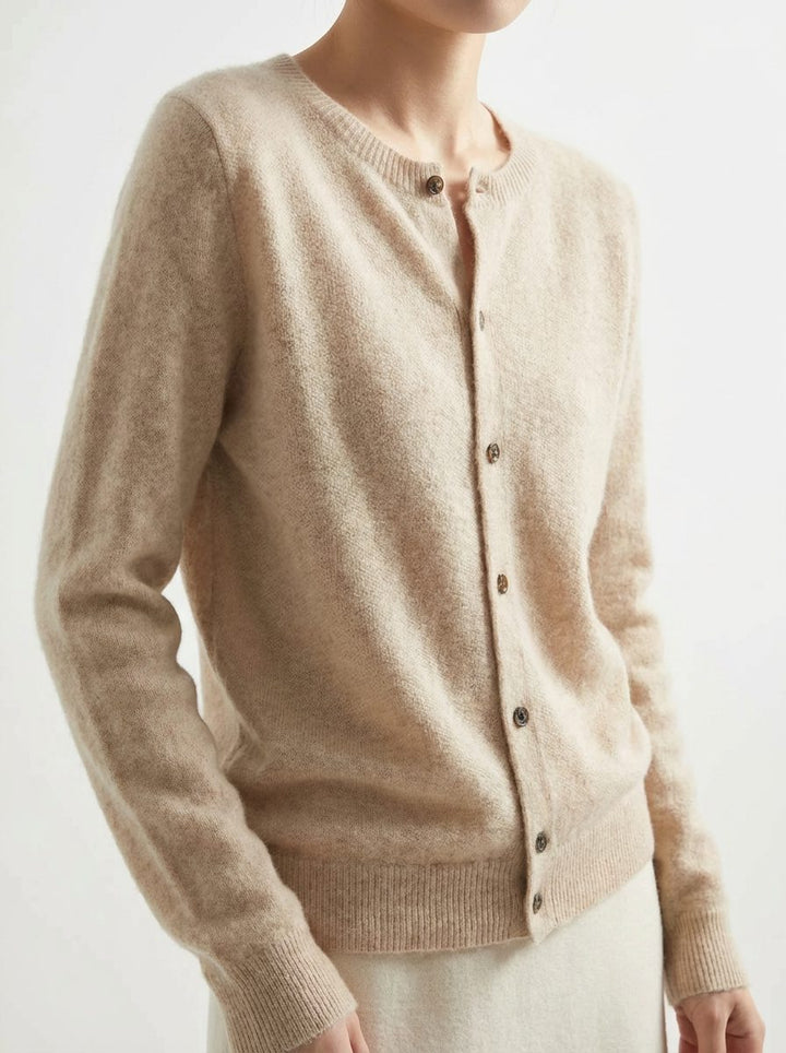 Cardigan van merinowol met knoopsluiting en raglanmouwen voor dames