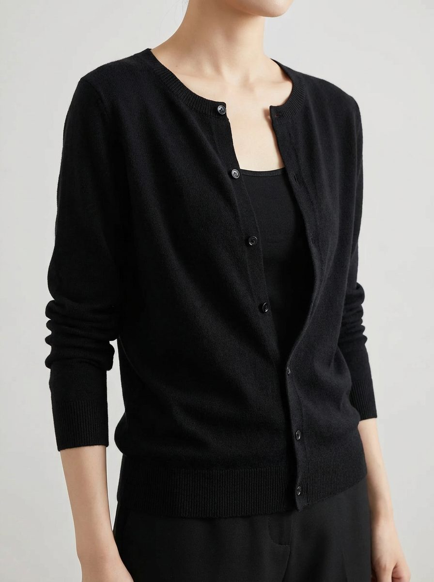 Cardigan van merinowol met knoopsluiting en raglanmouwen voor dames