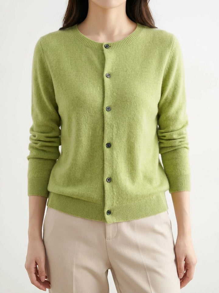 Cardigan van merinowol met knoopsluiting en raglanmouwen voor dames