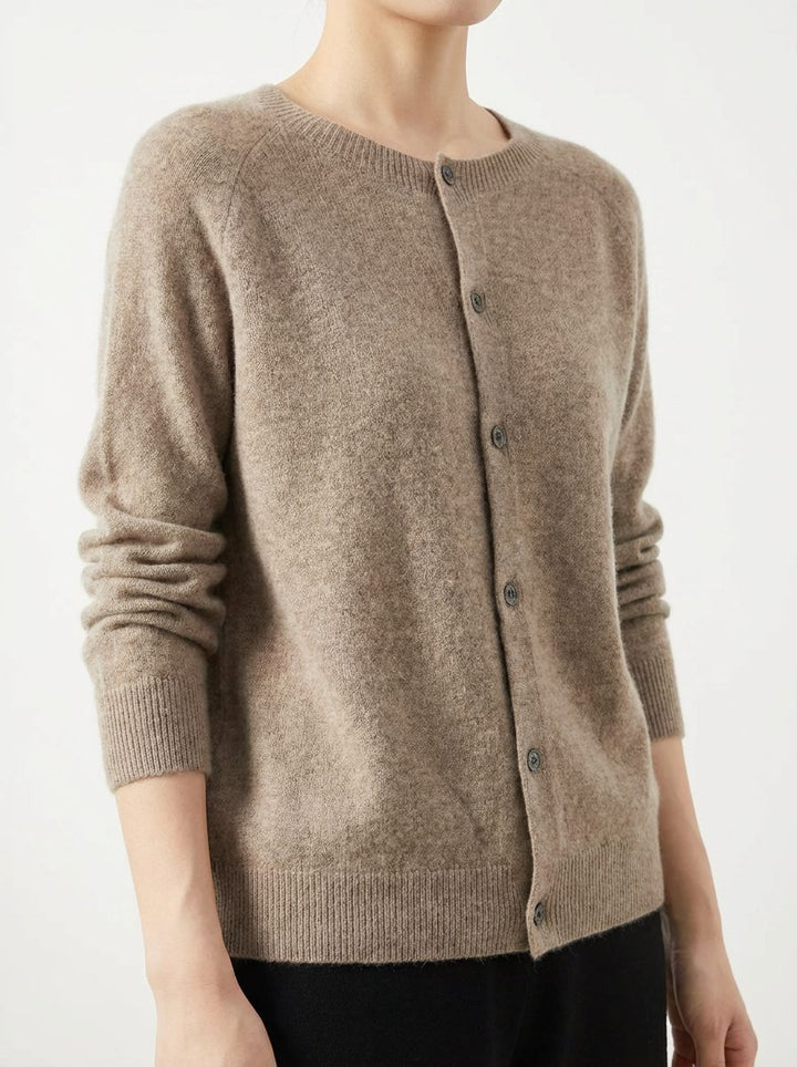 Cardigan van merinowol met knoopsluiting en raglanmouwen voor dames