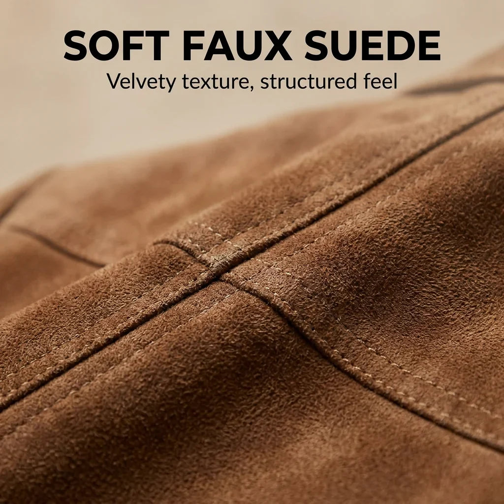 Suède blazer met knopensluiting