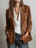Suède blazer met knopensluiting