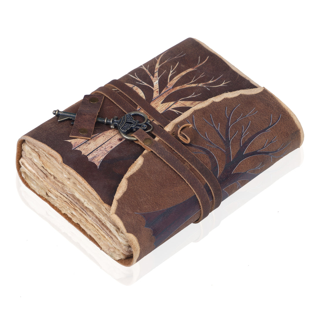 Vintage Handgemaakt Notitieboek met Leerlook en Slotsluiting – Voor Creatieve Geesten