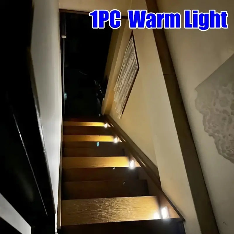 AuroraGlow 6-LED Bewegingssensor Licht – Draadloos Nachtlampje op Batterij voor Binnengebruik, Trap, Keuken & Kast