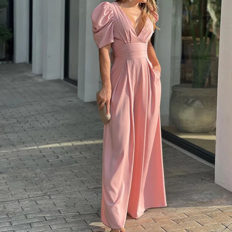 Elegante Chiffon Jumpsuit met Strikdetail