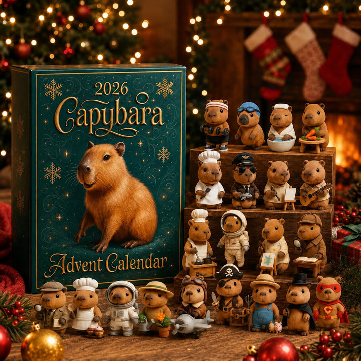 Capibara adventskalender 2026 met 24 verrassingsfiguurtjes