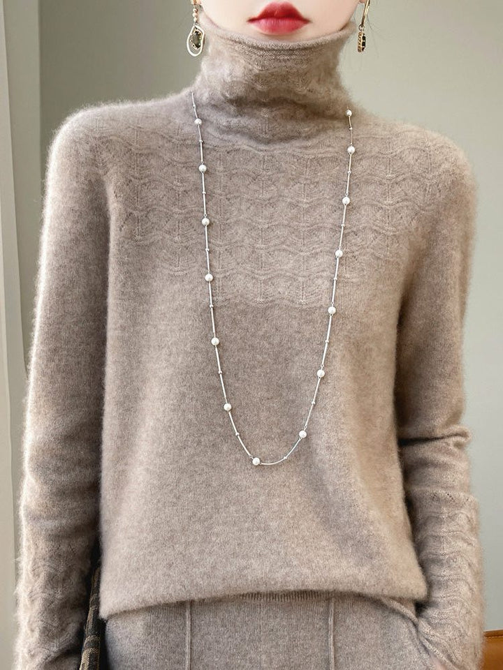 Cashmere coltrui met structuurbreisel voor dames
