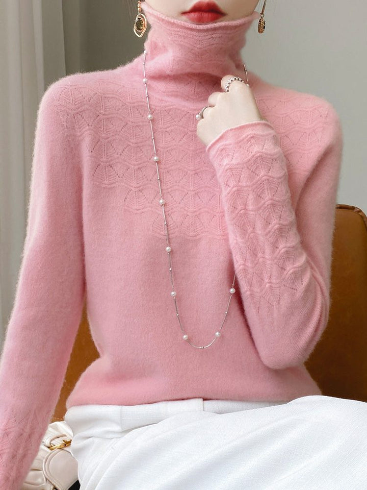 Cashmere coltrui met structuurbreisel voor dames