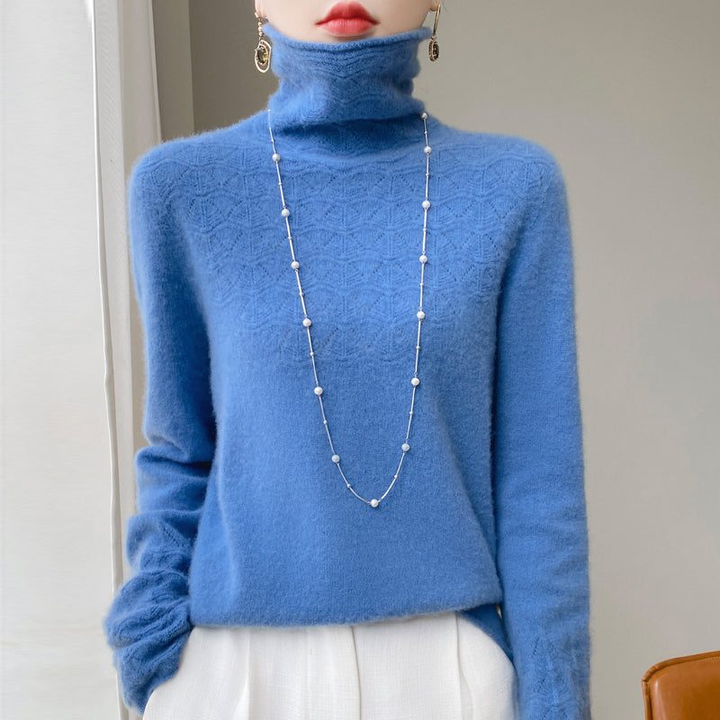 Cashmere coltrui met structuurbreisel voor dames