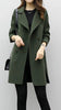 Lange trenchcoat van wolmix met dubbele rij knopen