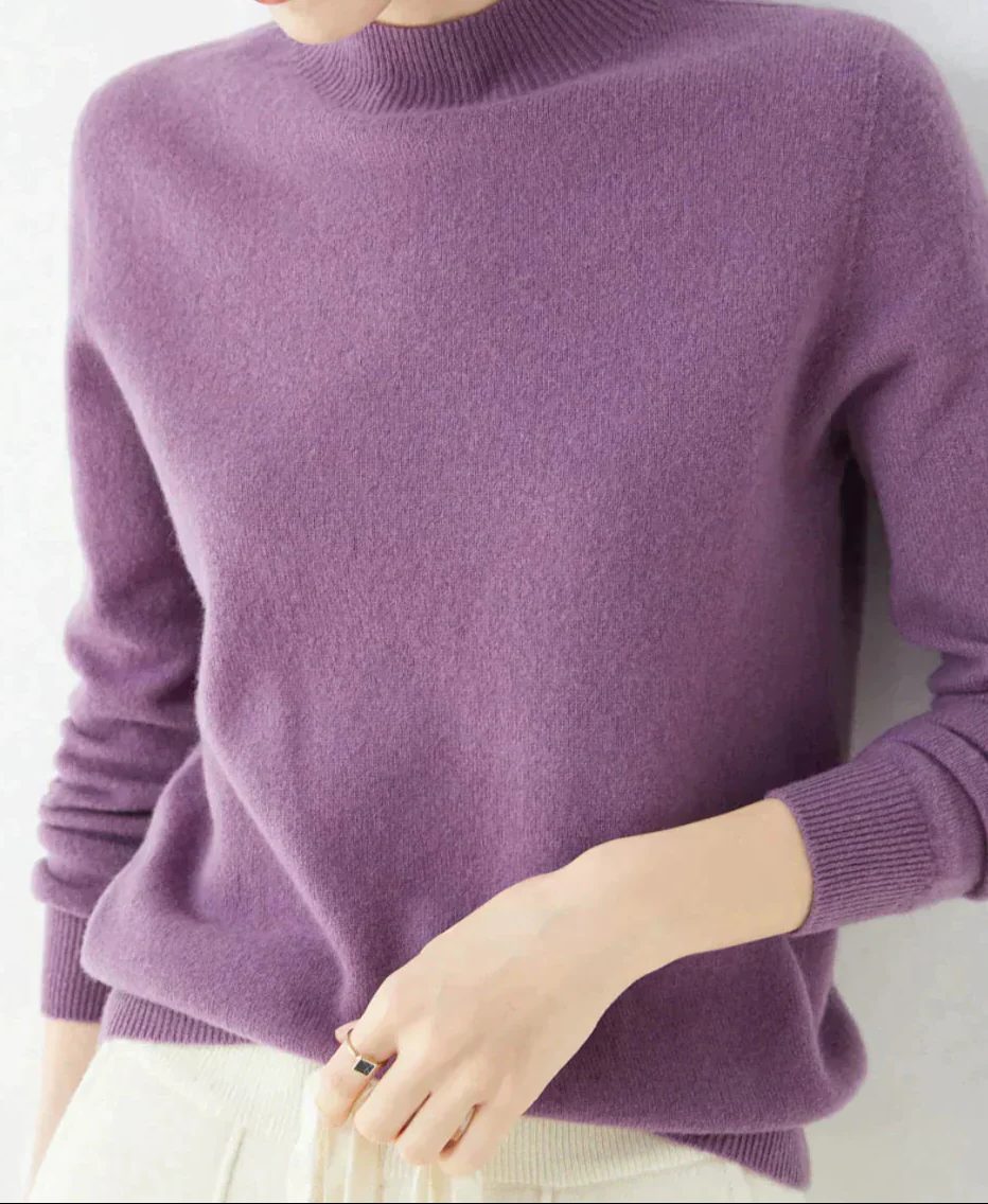 Cashmere trui met ronde hals voor dames