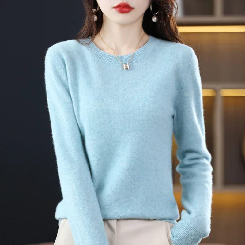 Cashmere trui met ronde hals voor dames
