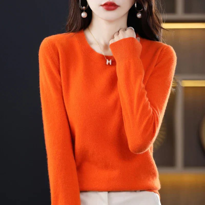 Cashmere trui met ronde hals voor dames