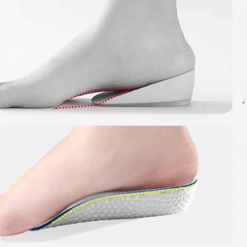 Aangepaste steunzolen met hakverhoging en ergonomisch voetbed