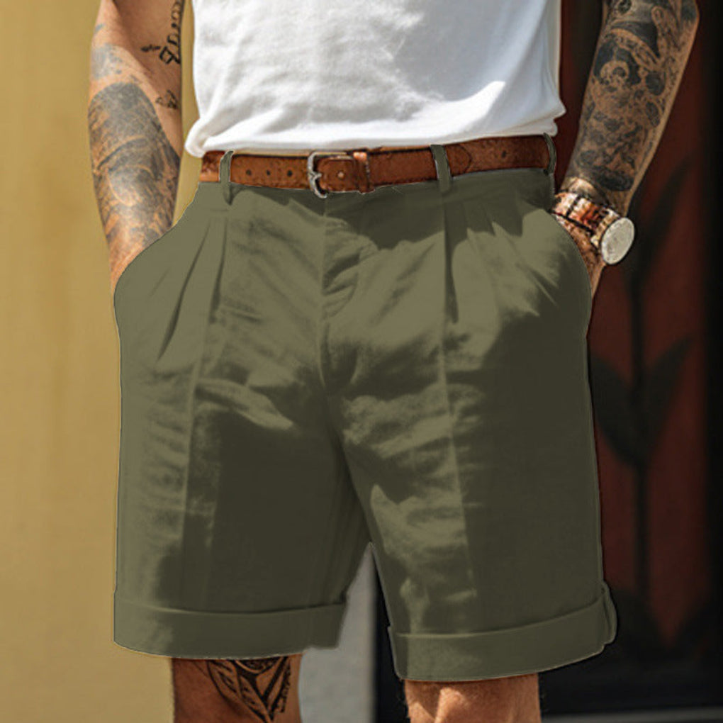 Men's Straight Leg Shorts With Pockets  Casual Dress Pants Loose Fit Summer Bottoms For Daily Wear Clothing