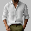 Heren vintage linnen shirt met lange mouwen