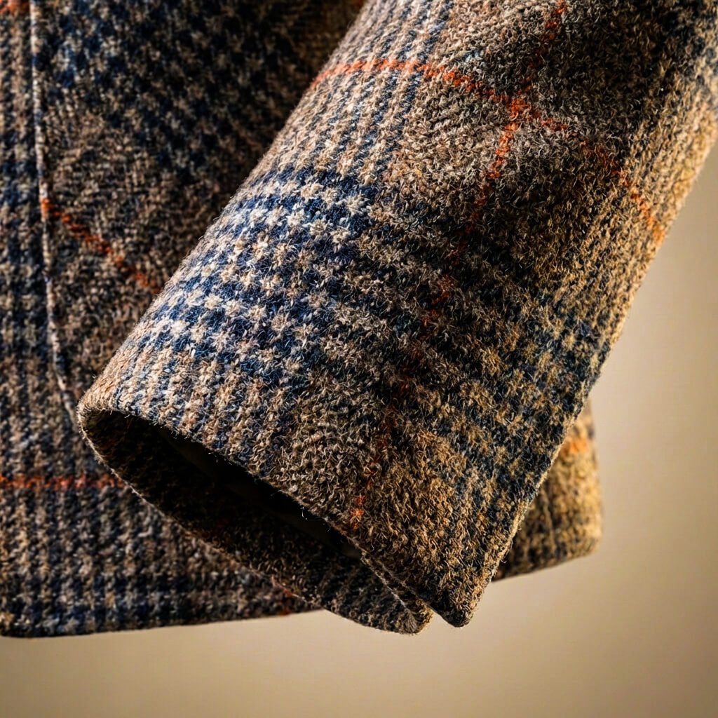 Heren Blazer Geruit Wolmix met Notch Revers