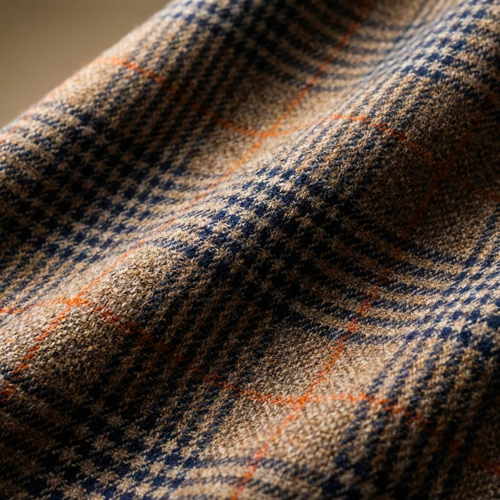 Heren Blazer Geruit Wolmix met Notch Revers