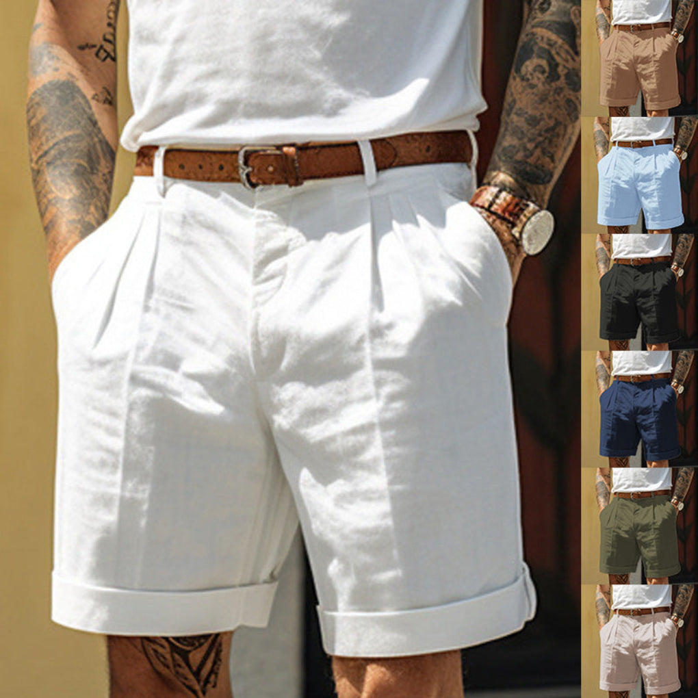 Men's Straight Leg Shorts With Pockets  Casual Dress Pants Loose Fit Summer Bottoms For Daily Wear Clothing
