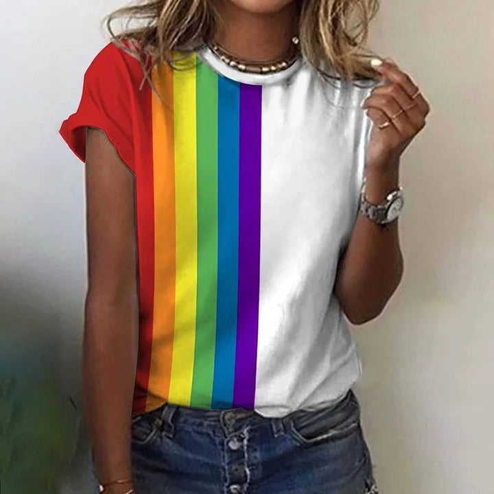 Stijlvol regenboog T-shirt