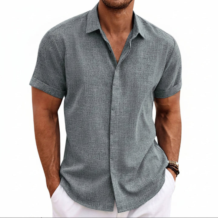 Men's Linen Short Sleeved T-shirt Loose Fitting