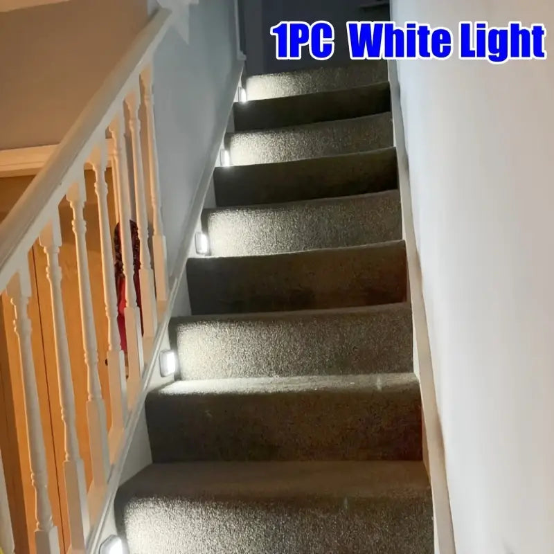 AuroraGlow 6-LED Bewegingssensor Licht – Draadloos Nachtlampje op Batterij voor Binnengebruik, Trap, Keuken & Kast