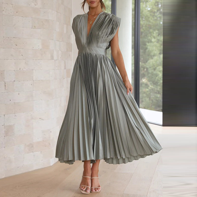 Elegante Mouwloze Zomerjurk met V-Hals