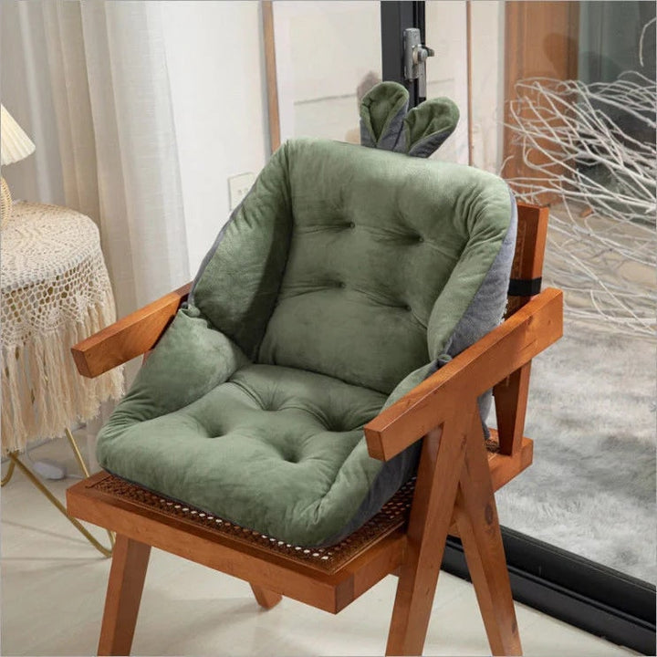 Bureaustoelkussen met drukverlichting, ergonomisch pluche gecapitonneerd ontwerp en geïntegreerde rugleuning