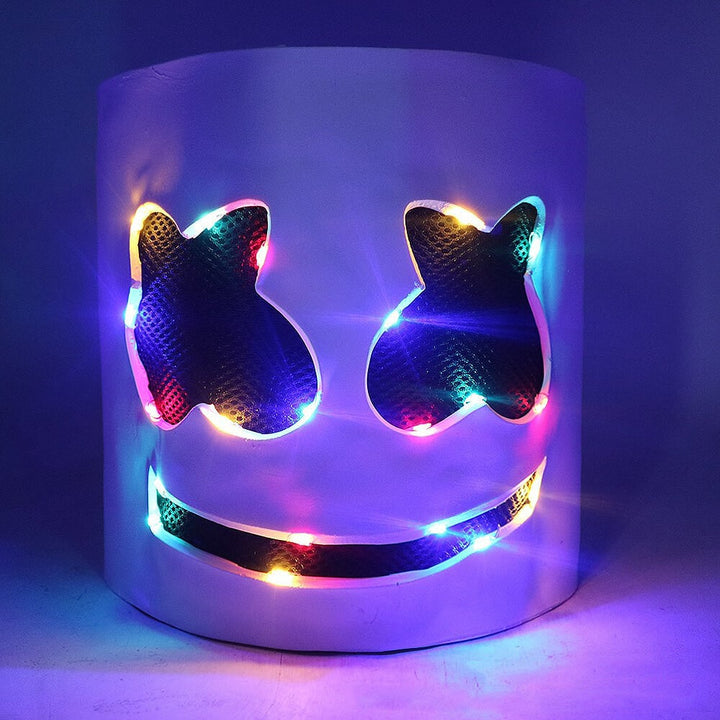 DJ-kostuum met LED-masker en oplichtende borstprint voor kinderen, discjockey