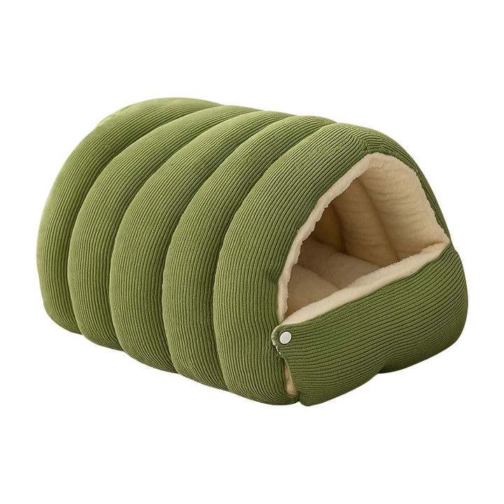 Hondenmand met zelfverwarmend kattenholontwerp, pluche fleece capuchon en raamvenster voor huisdieren