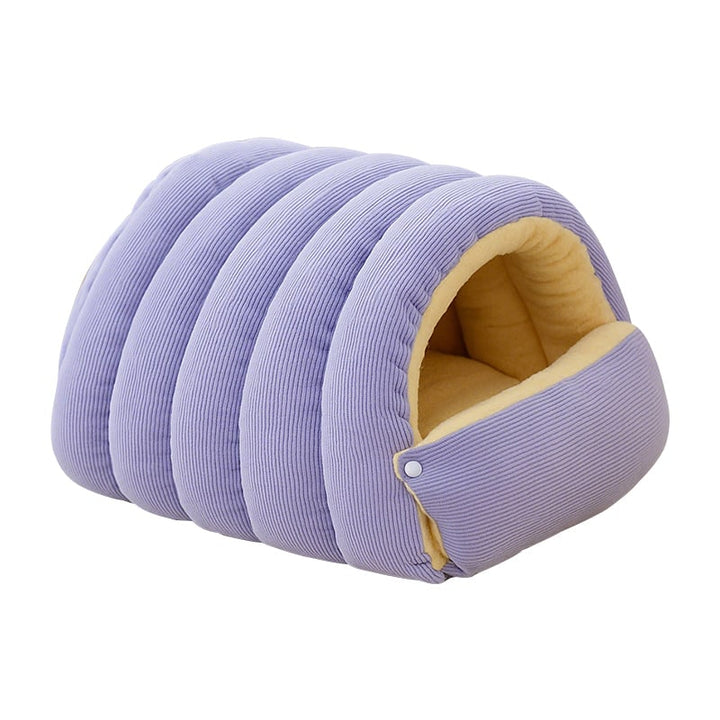 Hondenmand met zelfverwarmend kattenholontwerp, pluche fleece capuchon en raamvenster voor huisdieren