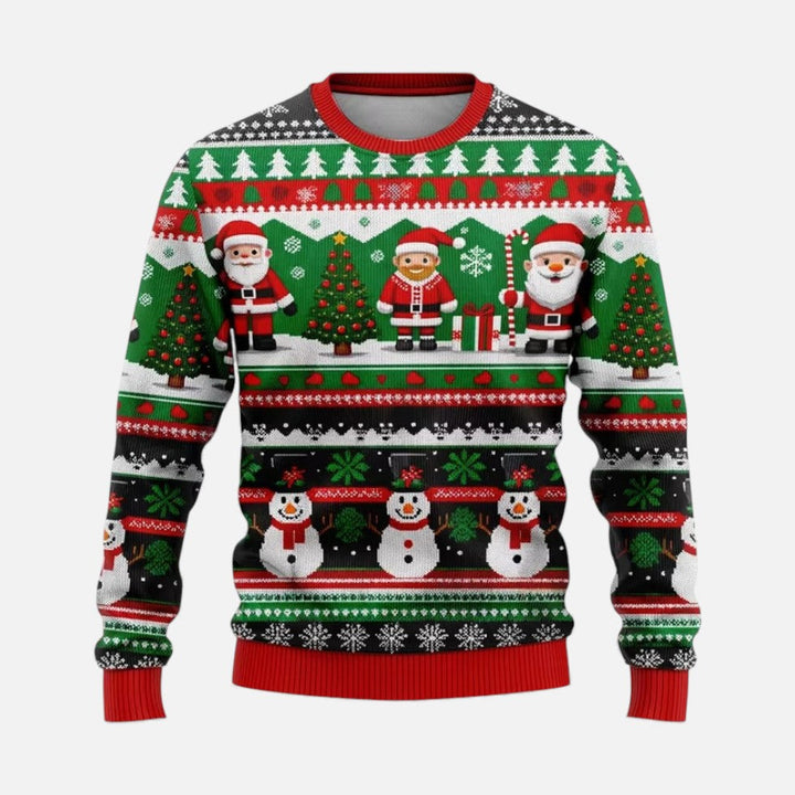 Heren Kersttrui met Winterlandschap Print