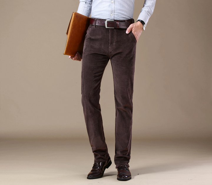 Ademende Nette Corduroy Heren Broek Met Rechte Pijpen - Lucas