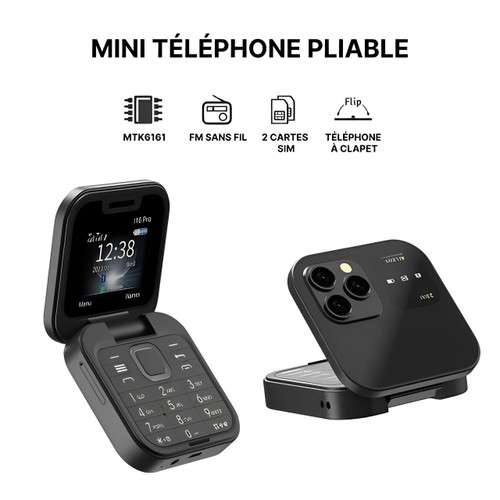 Opvouwbare Flip-Telefoon Dual SIM | 1,77" Scherm | 1000 mAh | Micro USB