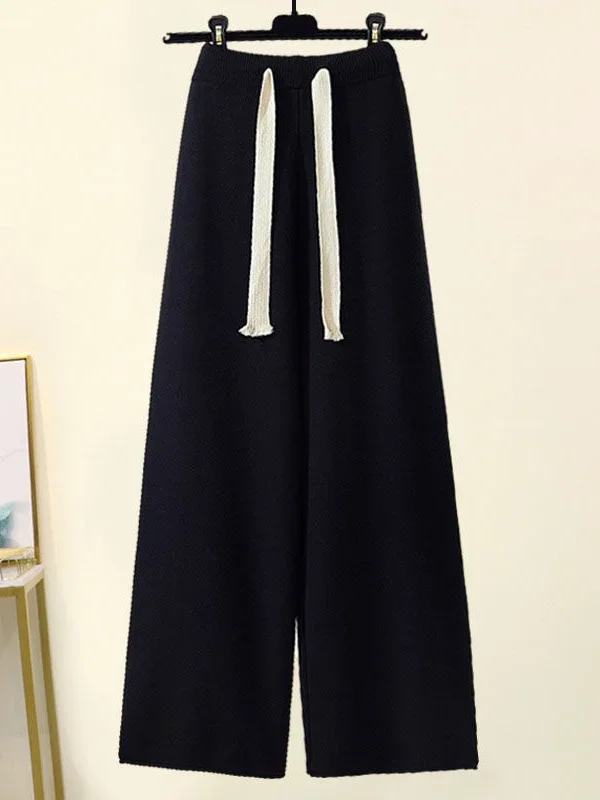 Gebreide 2-Delige Set Voor Dames, Losse Coltrui En Wijde Broek - Sarah