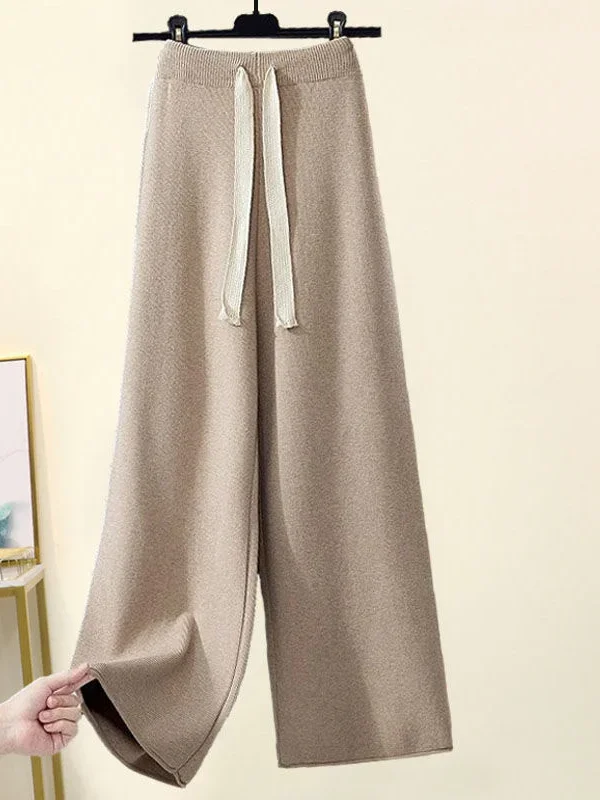 Gebreide 2-Delige Set Voor Dames, Losse Coltrui En Wijde Broek - Sarah